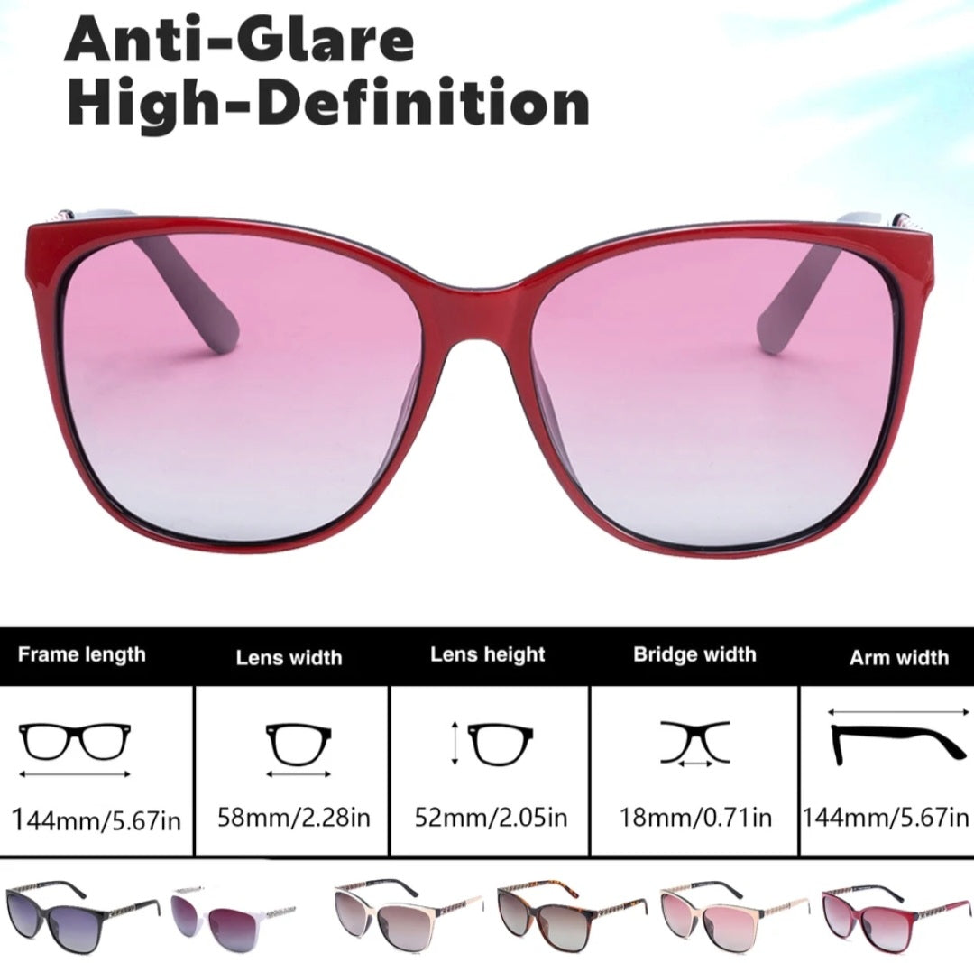 Women fashion designer sunglasses polarized UV protection popular driving outdoor square exquisite sunglasses